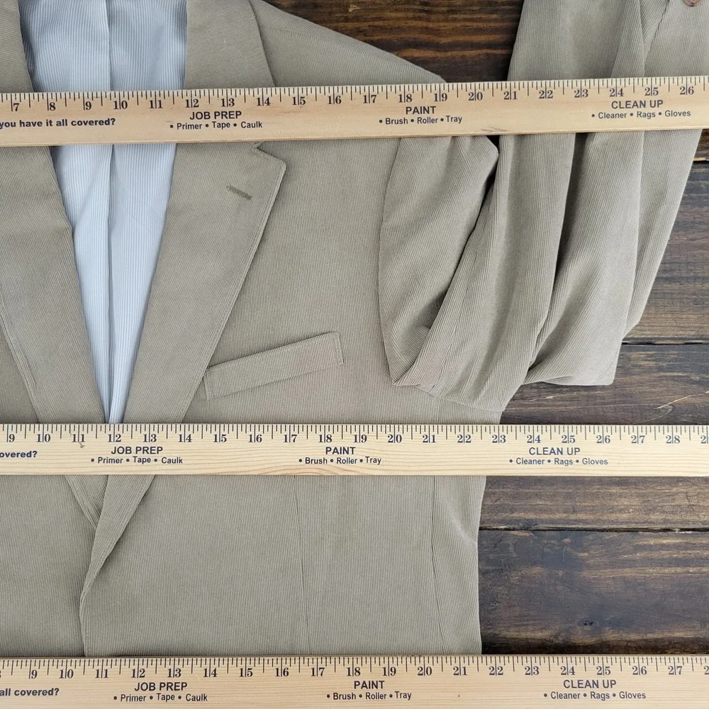 JOS A BANK Men's Sport Coat‎ Blazer Two Button Beige Corduroy Cotton Spandex 43L